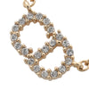 Dior Gold Plated Rhinestone Petit CD Logo Pendant Necklace Secondhand