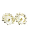 Chanel Gold Plated CC Round Crystal and Faux Pearl Push Back Earrings Secondhand