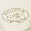 Chanel Gold Plated CC Round Crystal and Faux Pearl Push Back Earrings Secondhand