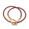Hermès Leather and Gold Plated Jumbo Hook Double Tour Bracelet Secondhand