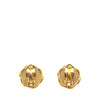 Secondhand Chanel Gold Plated Acrylic CC Button Clip On Earrings