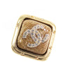 Chanel Gold Plated CC Crystal Square Earrings Secondhand