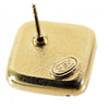 Chanel Gold Plated CC Crystal Square Earrings Secondhand