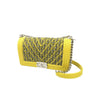 Secondhand Chanel Medium Tweed Boy Bag Yellow - '10s