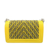 Secondhand Chanel Medium Tweed Boy Bag Yellow - '10s