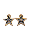 Chanel CC Gold Plated Enamel Star Clip On Earrings Secondhand