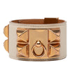 Hermès Swift and Gold Plated Collier de Chien Bracelet Secondhand