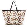 Gucci Printed Canvas Bamboo Horsebit Tote Secondhand
