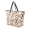 Gucci Printed Canvas Bamboo Horsebit Tote Secondhand
