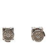 Hermès Palladium Plated Enamel Cage dH Cube Push Back Earrings Secondhand