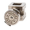 Hermès Palladium Plated Enamel Cage dH Cube Push Back Earrings Secondhand