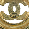 Secondhand Chanel Gold Plated CC Spring Round Brooch
