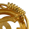Secondhand Chanel Gold Plated CC Spring Round Brooch