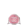 Chanel PVC and Lambskin CC Filigree Round Clutch with Chain Secondhand