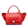 Celine Medium Drummed Calfskin and Suede Trapeze Satchel Secondhand