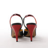 Gucci Slingback Leather Strap Pumps in Black x Red 740058, Size 37.5 EU Secondhand