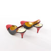 Gucci Slingback Leather Strap Pumps in Black x Red 740058, Size 37.5 EU Secondhand