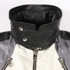Gucci Litriang Leather Biker Jacket in Metallic Gray x White x Black, 48 IT Secondhand