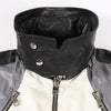 Gucci Litriang Leather Biker Jacket in Metallic Gray x White x Black, 48 IT Secondhand