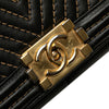 Chanel Old Medium Chevron Lambskin Stitched Boy Flap Secondhand