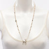 Chanel CC Gold Plated Faux Pearl and Rhinestone Deer Pendant Necklace Secondhand