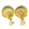 Chanel CC Resin Embedded Camellia Shoe Gold Plated Clip On Earrings Secondhand