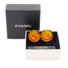 Chanel CC Resin Embedded Camellia Shoe Gold Plated Clip On Earrings Secondhand