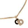 Dior Gold Plated Rhinestone CD Logo Pendant Necklace Secondhand
