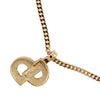 Dior Gold Plated Rhinestone CD Logo Pendant Necklace Secondhand
