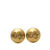Chanel CC Gold Plated Button Clip On Earrings Secondhand