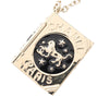 Chanel Gold Plated Resin Lion Book Locket Pendant Necklace Secondhand