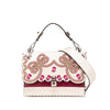 Fendi Medium Vitello Liberty Lucido Flowers and Bows Scalloped Studded Kan I Satchel Secondhand