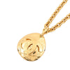 Chanel CC Gold Plated Quilted Pendant Necklace Secondhand