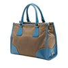 Prada Saffiano Trimmed Canvas Canapa Logo Double Zip Satchel Secondhand