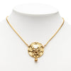 Chanel Gold Plated Lion Motif Medallion Pendant Necklace Secondhand