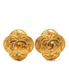 Chanel CC Gold Plated Clover Clip On Earrings Secondhand