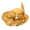 Chanel CC Gold Plated Clover Clip On Earrings Secondhand