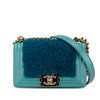 Chanel Small Bicolor Shearling Boy Flap Secondhand