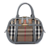 Burberry Small Leather Trimmed House Check Canvas Bridle Orchard Satchel Secondhand