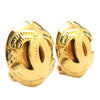 Chanel CC Gold Plated Round Clip on Earrings Secondhand