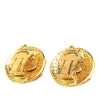 Chanel CC Gold Plated Round Clip on Earrings Secondhand