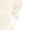 Chanel CC Brass and Strass Round Push Back Earrings Secondhand