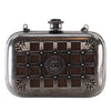 Chanel Paris Edinburgh Mini Gunmetal Grid Cage Clutch on Chain Secondhand