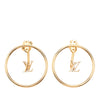 Louis Vuitton Gold Plated LV Eclipse Push Back Earrings Secondhand