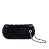 Chanel Quilted Velvet Diamante Wristlet Clutch Secondhand