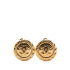 Secondhand Chanel Gold Plated CC Round Clip On Earrings