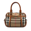 Burberry Small Leather Trimmed House Check Canvas Bridle Orchard Satchel Secondhand