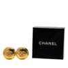 Chanel Gold Plated CC Round Clip On Earrings Secondhand