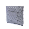 Chanel Medium Quilted Metallic Lambskin O Case Clutch Secondhand