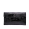 Secondhand Saint Laurent Croc Embossed Leather Uptown Pouch